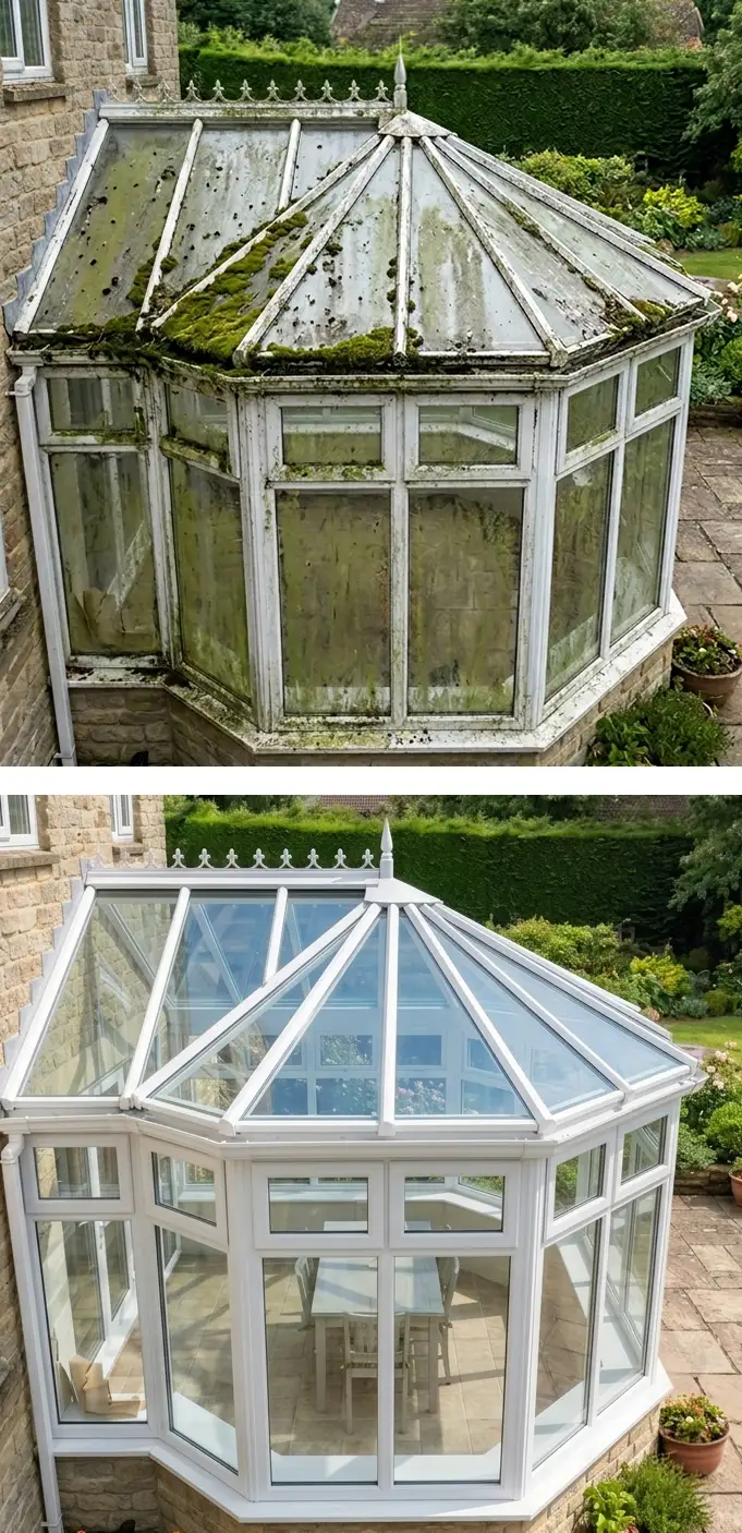 Conservatory gutter Cleaning