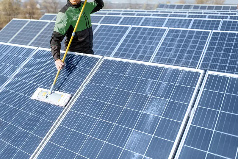 commercial solar roof cleaning